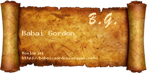 Babai Gordon névjegykártya